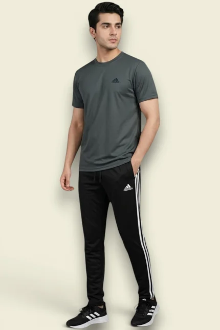 Premium Sports Tracksuit Set – Black & Olive