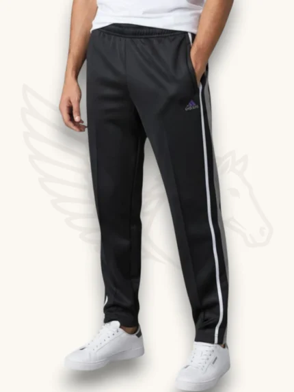Polyester Fleece Trouser – Black with Light Gray Side Stripes